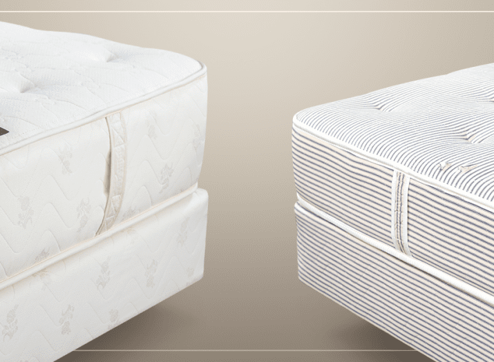 Two Gardner mattresses side by side showing Natural Sleep and Traditional Collection designs