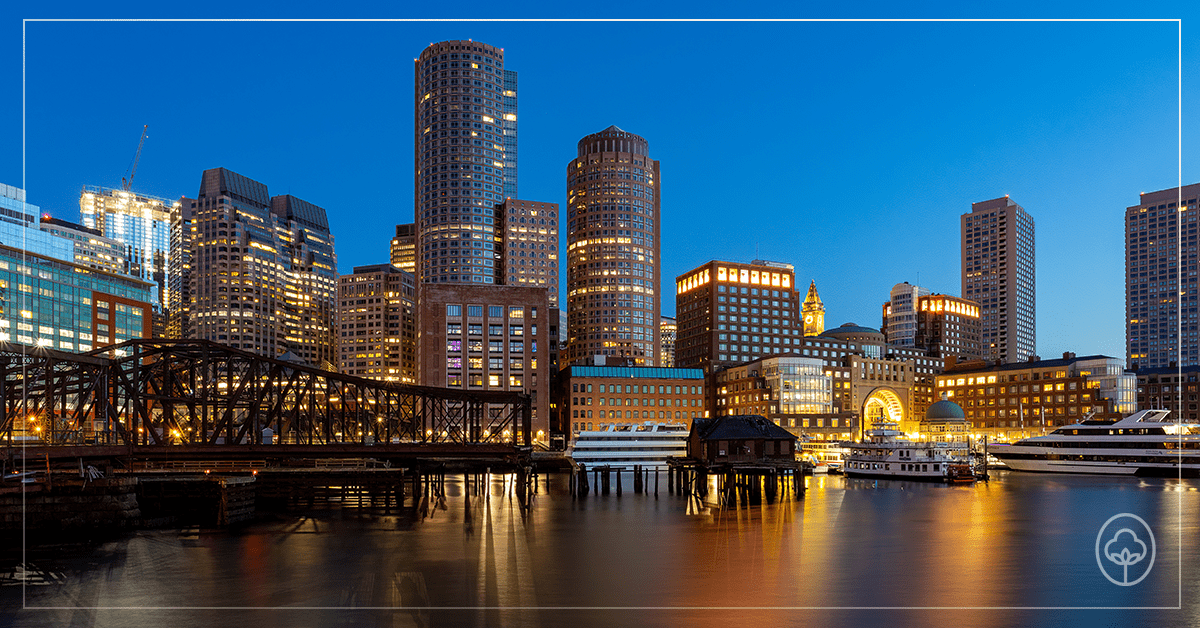 Boston skyline along the Charles River in Massachusetts